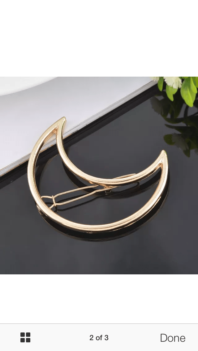 Crescent Moon Hair Pin - Gold - Image 3