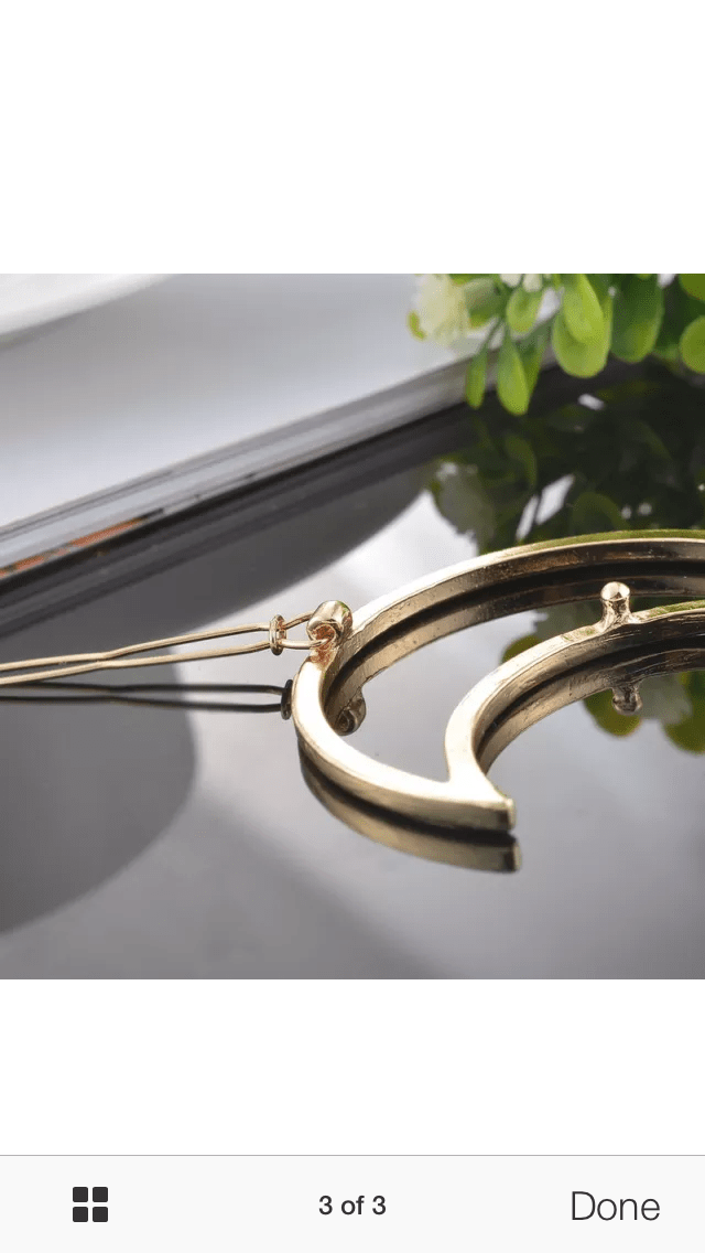 Crescent Moon Hair Pin - Gold - Image 4