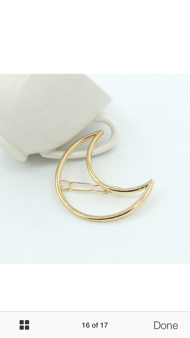 Crescent Moon Hair Pin - Gold - Image 2