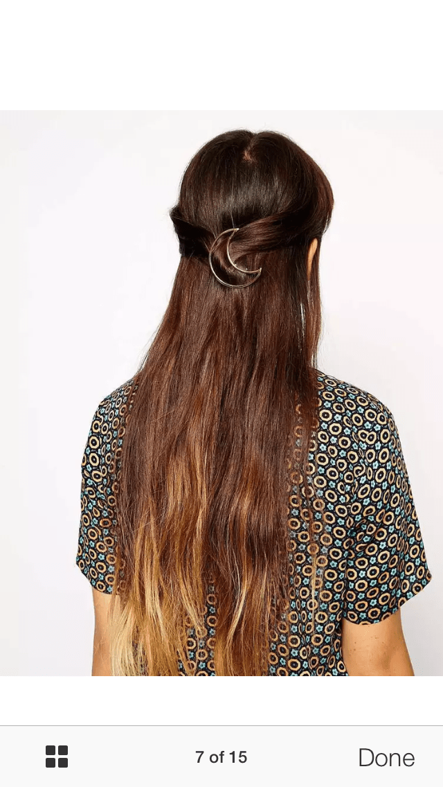 Crescent Moon Hair Pin - Gold - Image 5