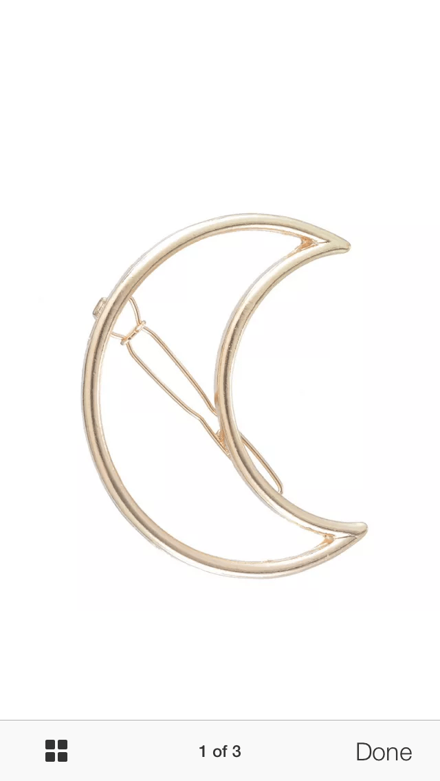 Crescent Moon Hair Pin - Gold