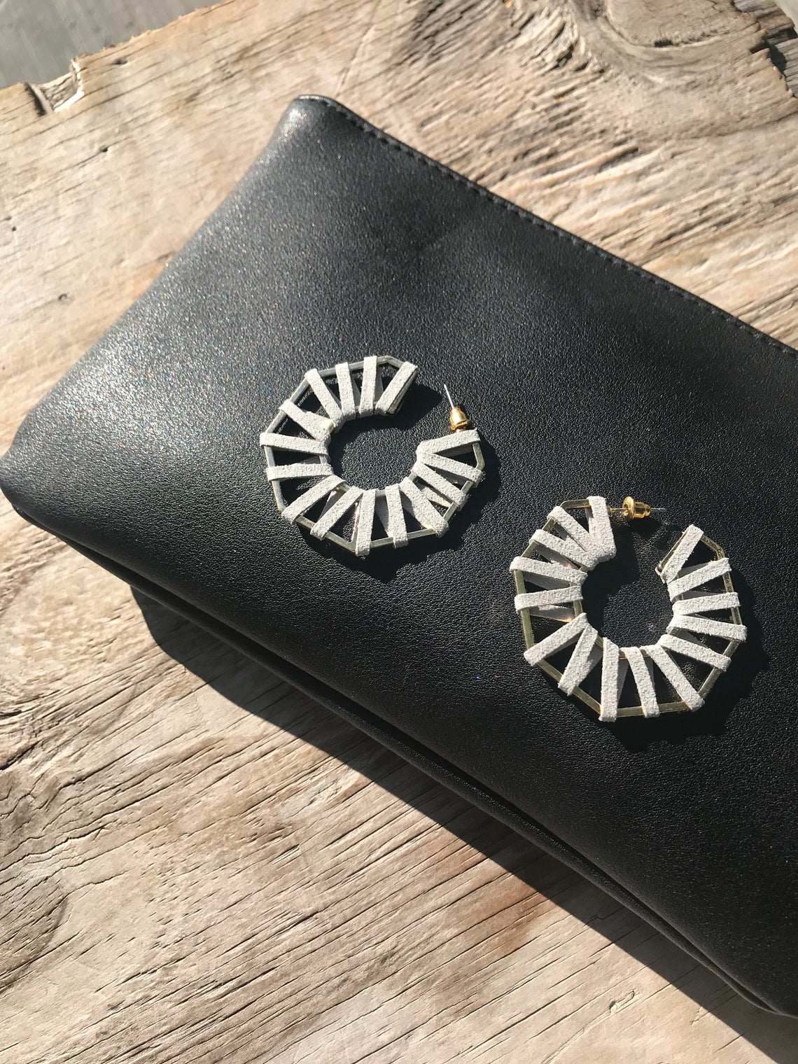 Earrings - 2 inch Suede Wrapped Medium Hoop, Geometric, Gifts for, Earrings - Image 8