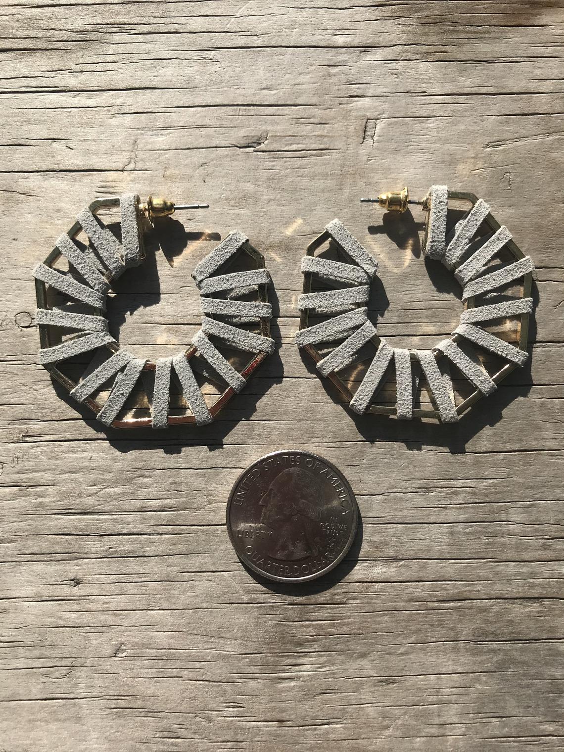 Earrings - 2 inch Suede Wrapped Medium Hoop, Geometric, Gifts for, Earrings - Image 5