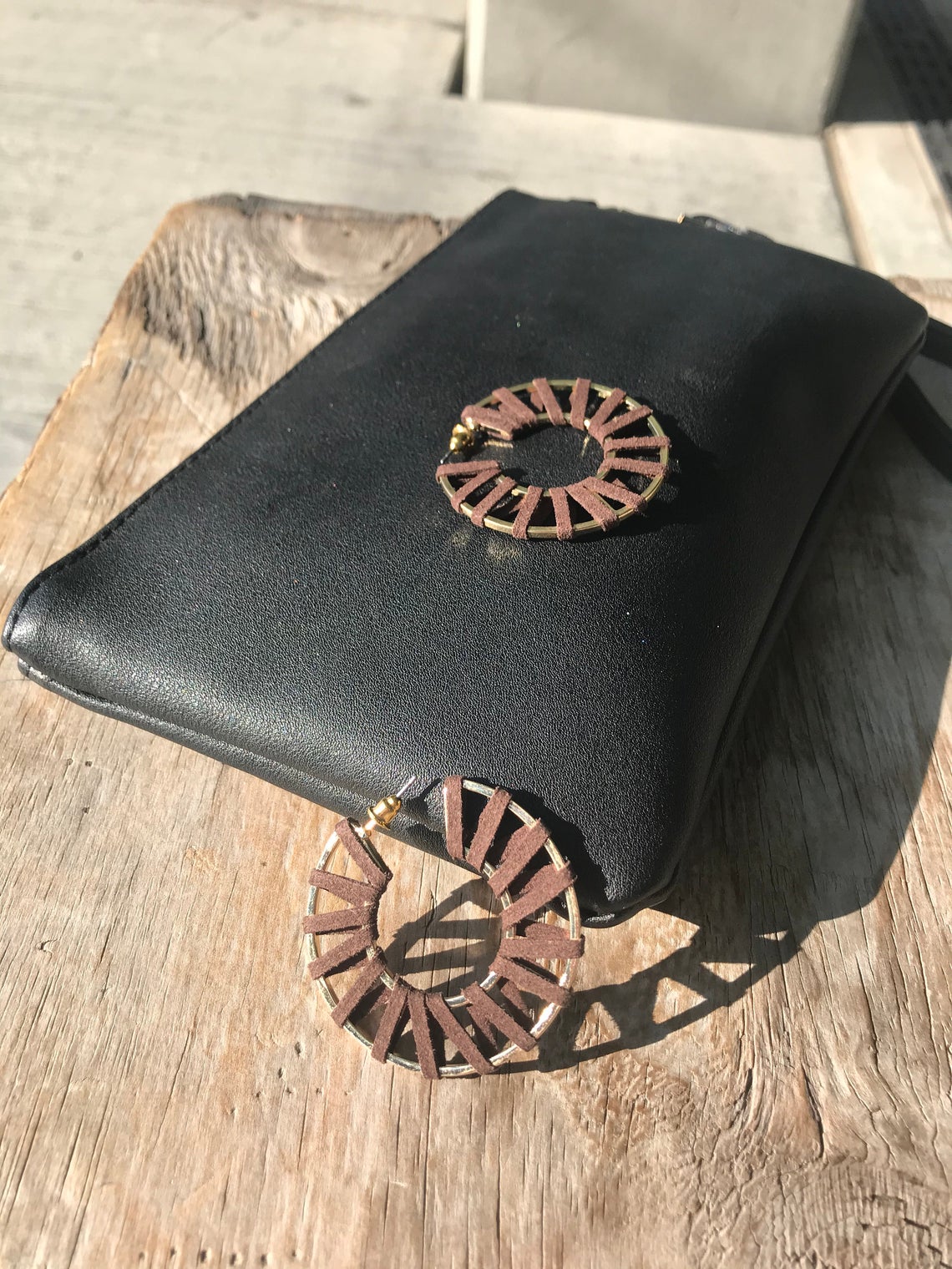 Earrings - 2 inch Suede Wrapped Medium Hoop, Geometric, Gifts for, Earrings - Image 7