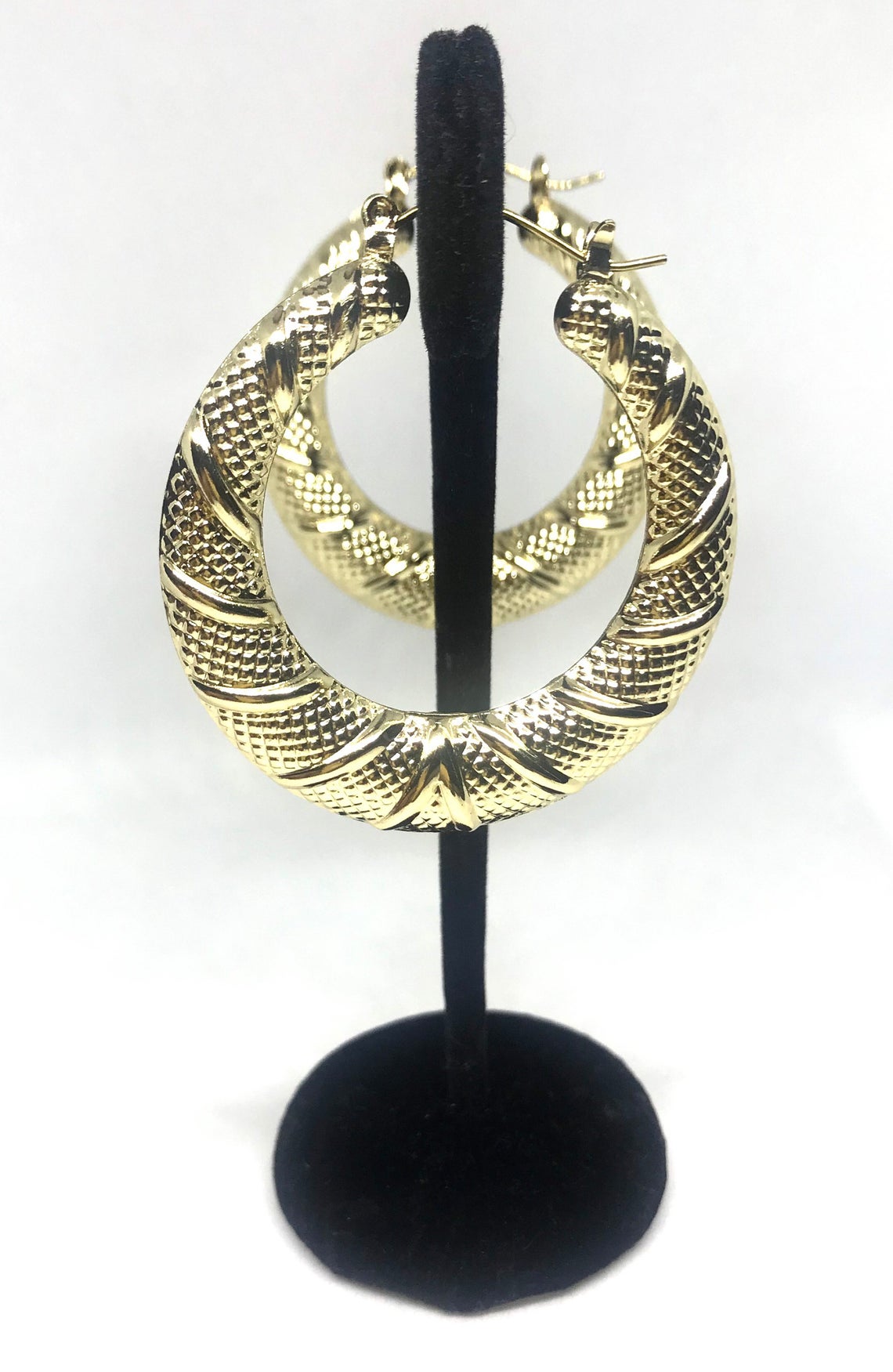 14k Gold Filled Vintage Gold Twisted Hoops Style 1.5,2,2.5 inches - Croissant Hoop Earrings, Chunky Statement Hoops Fashion Accessories 90s - Image 4