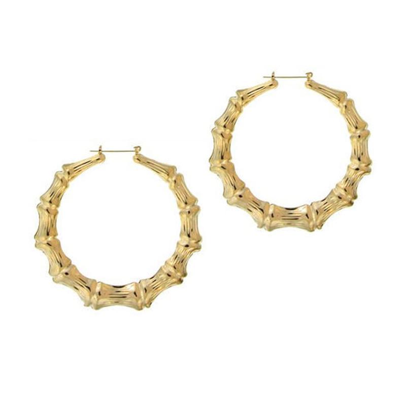 2 inch - 2.5 inch - 3 inch - 3.5 inch - 4 inch Bamboo Earrings - Gold/Silver Bamboo Hoop - Gift for Her Fashion Accessories 90s Costume