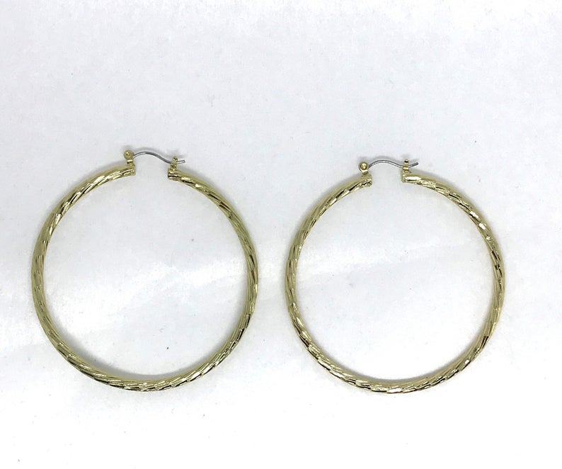 2.5, 2 and 1 inch Hoop Earrings - Gold Style - Gift for Her Fashion Accessories Women Wear - Image 3