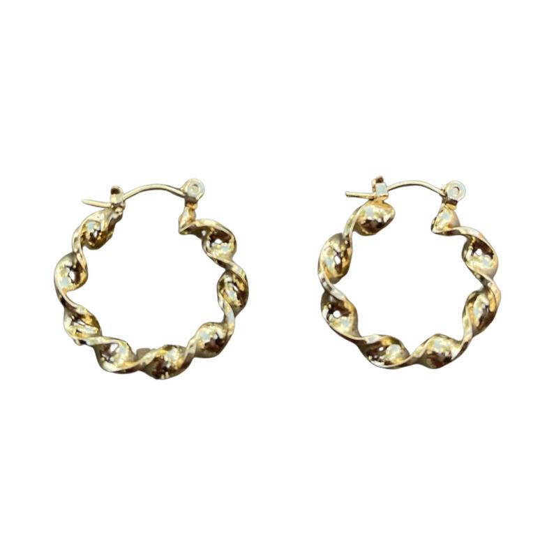 24k Gold Plated Hoop Earrings - 1 inch - Gold Hoop Twisted Style - Gift for Her Fashion Accessories